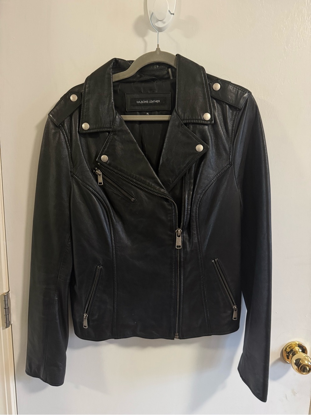 Wilsons Leather Black Moto-Style Leather Jacket